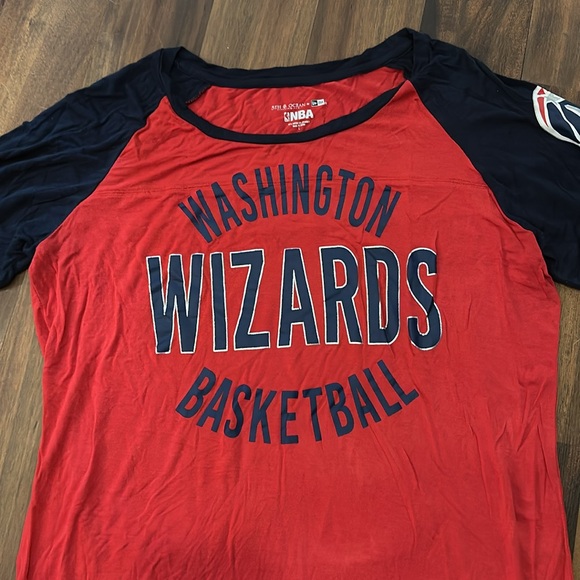 Washington Wizards Basketball NBA Raglan Tee 3/4 Sleeve Women Size Large-Stretch - Picture 2 of 10